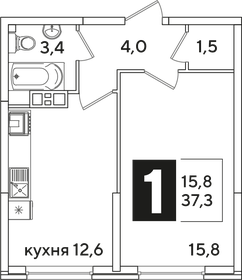 39,5 м², 1-комнатная квартира 5 500 000 ₽ - изображение 84