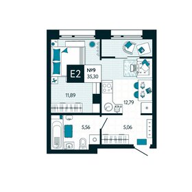 34,7 м², 1-комнатная квартира 4 134 060 ₽ - изображение 33