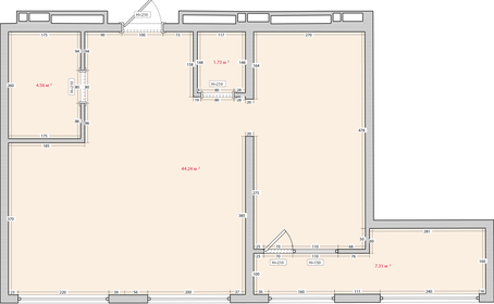 Квартира 56,5 м², 2-комнатная - изображение 1