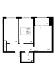 66,4 м², 2-комнатная квартира 13 006 921 ₽ - изображение 34