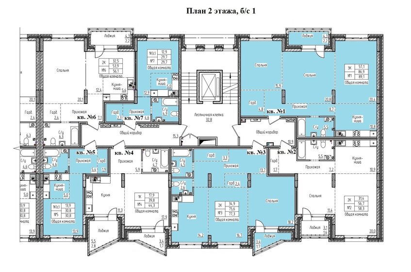 77,3 м², 2-комнатная квартира 9 353 300 ₽ - изображение 1