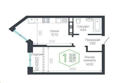 34,6 м², 1-комнатная квартира 6 550 000 ₽ - изображение 75