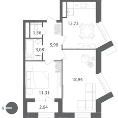 Квартира 55,9 м², 2-комнатная - изображение 3