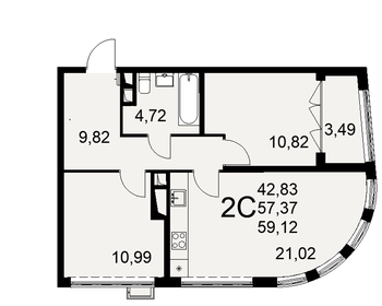 65,3 м², 2-комнатная квартира 7 640 000 ₽ - изображение 36