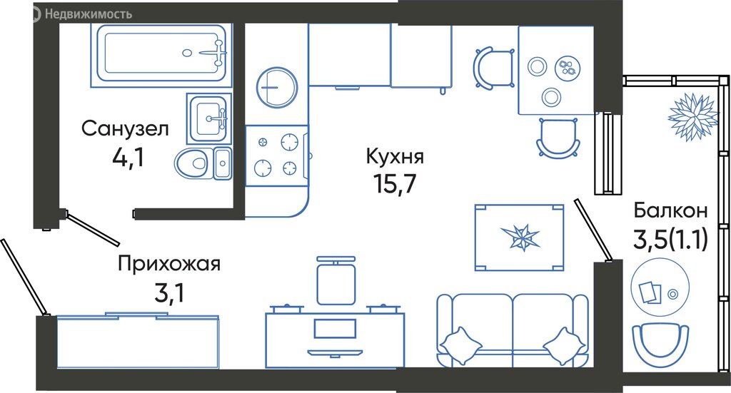 Варианты планировок ЖК «Облака» - планировка 10