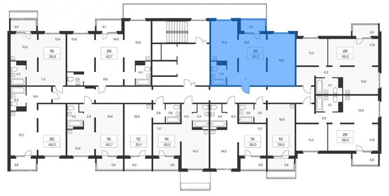 Квартира 63,2 м², 2-комнатная - изображение 1