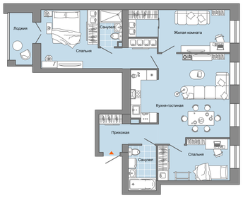 Квартира 88 м², 4-комнатная - изображение 1