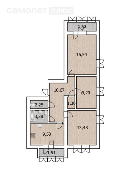 69,4 м², 3-комнатная квартира 6 850 000 ₽ - изображение 1