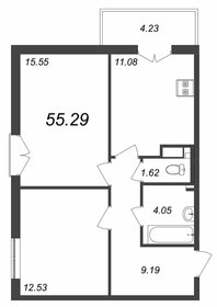 Квартира 55,3 м², 2-комнатная - изображение 1