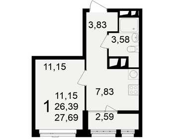 18 м², квартира-студия 2 270 000 ₽ - изображение 129