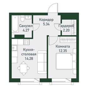 39,4 м², 1-комнатная квартира 5 041 920 ₽ - изображение 15