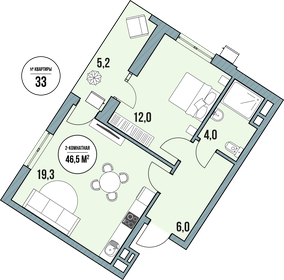 Квартира 50,1 м², 2-комнатные - изображение 1
