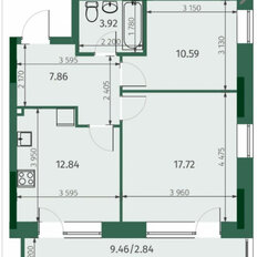 Квартира 55,8 м², 2-комнатная - изображение 1