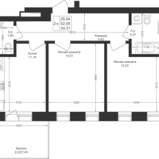 Квартира 54,3 м², 2-комнатная - изображение 2