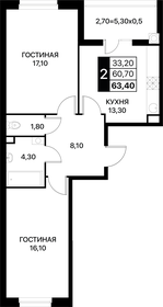 65,2 м², 2-комнатная квартира 8 117 400 ₽ - изображение 35