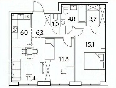 51 м², 3-комнатная квартира 8 400 000 ₽ - изображение 70