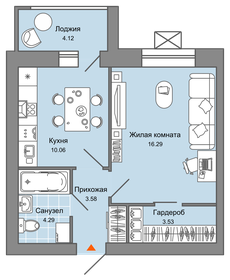 Квартира 40 м², 1-комнатная - изображение 1