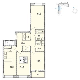 72,9 м², 3-комнатная квартира 12 939 750 ₽ - изображение 20