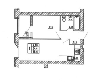 Квартира 38 м², 2-комнатная - изображение 1