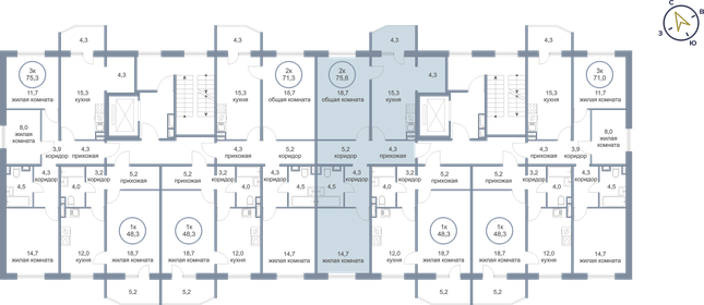 60,1 м², 2-комнатная квартира 6 500 000 ₽ - изображение 46