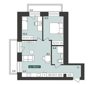 57,7 м², квартира-студия 3 500 000 ₽ - изображение 66