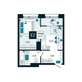 34,6 м², 1-комнатная квартира 4 360 670 ₽ - изображение 4