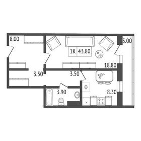 37,9 м², 1-комнатная квартира 6 253 500 ₽ - изображение 22