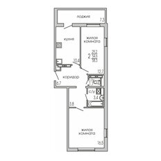 Квартира 57,8 м², 2-комнатная - изображение 3