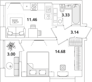 34 м², 1-комнатная квартира 8 500 000 ₽ - изображение 85