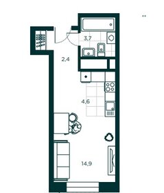 Квартира 26 м², студия - изображение 1