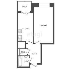 Квартира 43 м², 1-комнатная - изображение 2