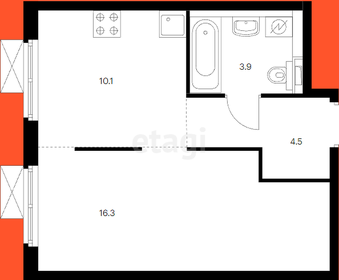 Квартира 34,8 м², 1-комнатная - изображение 1