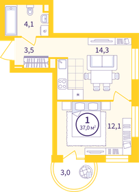 32,6 м², квартира-студия 4 650 000 ₽ - изображение 58