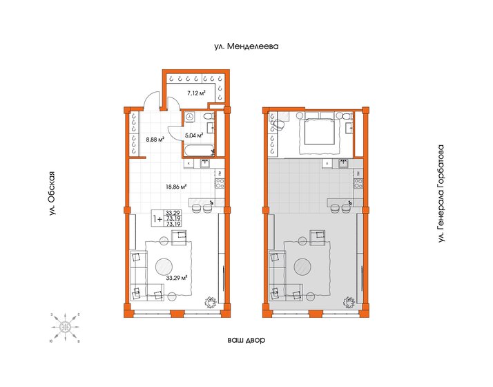 73,9 м², 1-комнатная квартира 12 897 600 ₽ - изображение 1