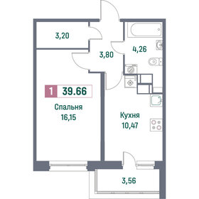 Квартира 39,7 м², 1-комнатная - изображение 1