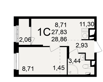 Квартира 28,9 м², студия - изображение 1