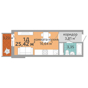 Квартира 25,4 м², 1-комнатная - изображение 1