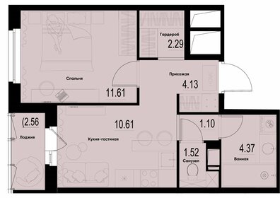 Квартира 36,9 м², 1-комнатная - изображение 1