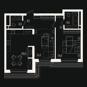 62,5 м², 2-комнатная квартира 15 920 000 ₽ - изображение 15