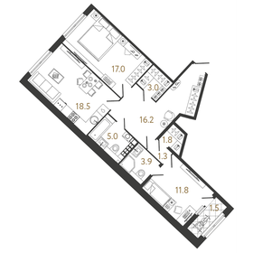 Квартира 78,5 м², 2-комнатная - изображение 1