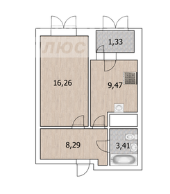 Квартира 38,8 м², 1-комнатная - изображение 1