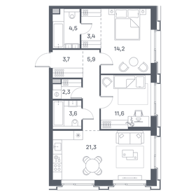 Квартира 70,5 м², 2-комнатная - изображение 1