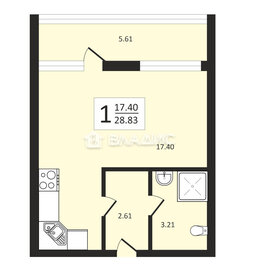 Квартира 28,8 м², студия - изображение 1