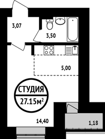25,4 м², квартира-студия 3 400 000 ₽ - изображение 58