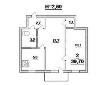 Квартира 39,7 м², 2-комнатная - изображение 4