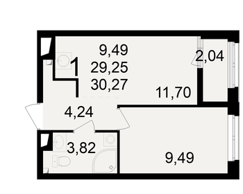 30 м², 1-комнатная квартира 2 300 000 ₽ - изображение 107