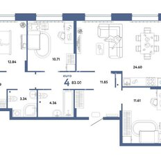 Квартира 83 м², 4-комнатная - изображение 2