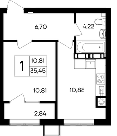 Квартира 35,5 м², 1-комнатная - изображение 1