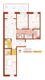 86,5 м², 3-комнатная квартира 10 000 000 ₽ - изображение 78