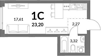 Квартира 23,2 м², студия - изображение 2